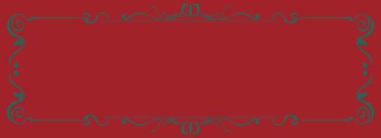 vintage green frame Vintage Christmas leaf frame on a red background Classic message frame vector