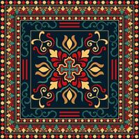 ethnic tribal pattern Corners and frames with vintage abstract patterns, carpets, tiles. vector