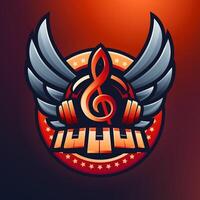 Badge of Music logo design vector