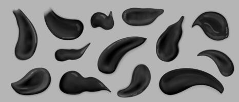 Abstract Black Liquid Shapes on Gray Background vector