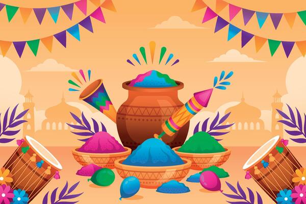 Colorful Festival Celebration with Traditional Elements