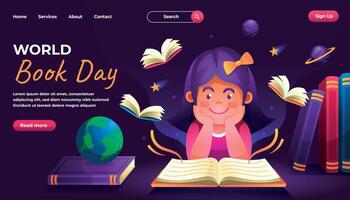 Celebrating World Book Day with a Joyful Reader vector