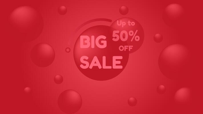 Big sale banner background with red round bubbles. illustration. Suitable for promotions, social media, posters, banners, etc.