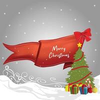Merry Christmas design with tree vector