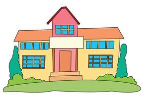 A school with red roof vector