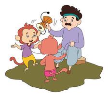 A madariwala is doing monkey is dancing vector