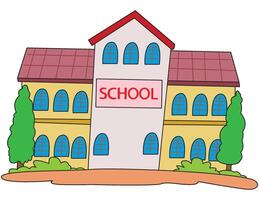 un hermosa colegio con arboles alrededor vector