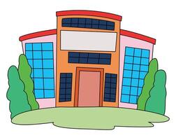 A school with trees around vector