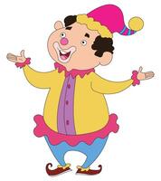 Smiling clown on white background vector
