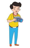 A man standing with a camera vector