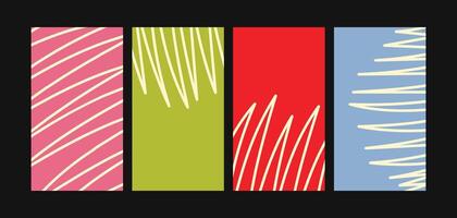 Set of Abstract ZigZag Textured Social Media Backgrounds vector