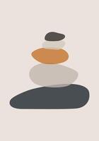 Abstract stacked stones in minimalist earth tones for contemporary design vector