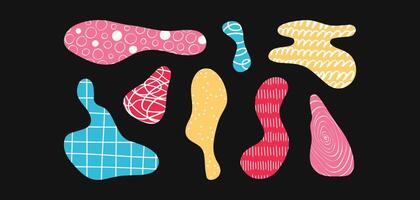 Set of textured abstract organic forms vector