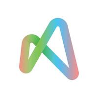 N abstract gradient letter logo design template vector