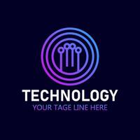tech logo template. Innovative digital technology concept business icon. illustration. vector