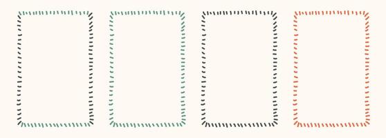 Hand Drawn doodle frame set. Whimsical line borders for birthday, christmas, wedding Invitations. Coquette borders set. Vintage minimalist elements in trendy line art style. illu vector