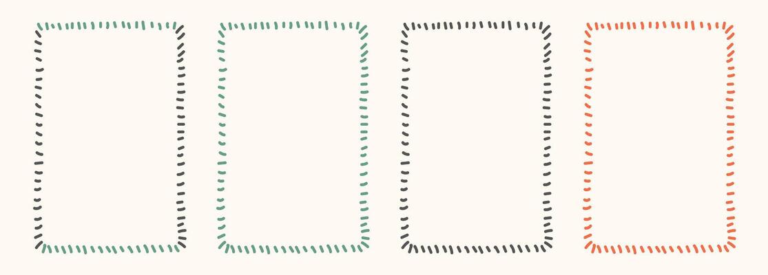 Hand Drawn doodle frame set. Whimsical line borders for birthday, christmas, wedding Invitations. Coquette borders set. Vintage minimalist elements in trendy line art style. illu