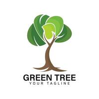 Green Tree Gradient logo design template vector