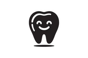 a tooth icon with a smile on it vector