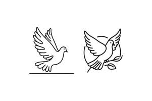 two birds are flying in the air, one is holding a branch vector