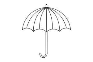 an umbrella is shown in a line drawing vector