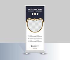 Simple and clean roll up banner template design vector