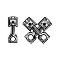 Engine Piston Isolated Monochrome Stock Illustration vector