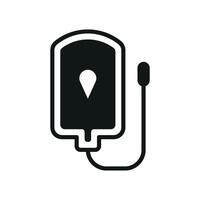 Blood bag icon features a clean and impactful representation, ideal for use in medical illustrations, training manuals, or health drives. vector