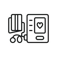 Blood pressure monitor icon features a sleek and innovative look, great for illustrating advanced healthcare technology, remote monitoring systems, or wellness tools. vector