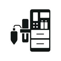 Anesthesia machine icon showcases a sleek and technical look, ideal for medical supply branding, hospital infographics, or healthcare apps. vector
