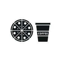 Drink and pizza icon embodies a bold and appetizing design, ideal for digital banners, social media promotions, or mobile app interfaces. vector