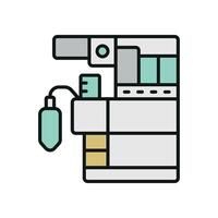 Anesthesia machine icon highlights a modern and functional aesthetic, great for visualizing patient care, surgical procedures, or medical education. vector