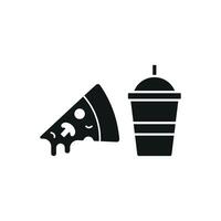 Drink and pizza icon offers a versatile and polished look, ideal for catering services, party invites, or restaurant menus. vector