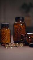 A Variety of Assorted Bottles Filled with Dietary Supplements and Capsules to Choose From video