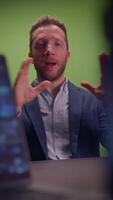 A Skilled Professional Presenting Valuable Insights Within a Contemporary Workspace Environment video