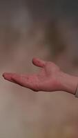 The Elegant Gesture of an Open Hand Set Against a Soft and Serene Background Atmosphere video