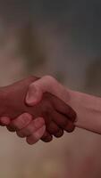 Various Diverse Hands Shaking Together in Unity, Symbolizing Cooperation and Harmony video