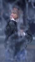 A Contemplative Moment Captured in an Urban Setting Evoking Deep Thought and Reflection video