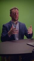 Engaging Business Presentation Featuring a Green Screen Background for Visual Appeal video