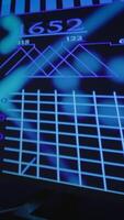 Futuristic Data Visualization Interface featuring Glowing Grids and Bright Colors for Display video