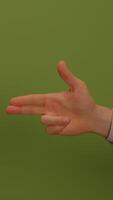 A Dynamic Hand Gesture on a Vibrant Green Background that Captures Attention and Energy video