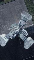 An Aerial View of Communication Satellite Arrangement in Space with Various Devices and Frequencies video