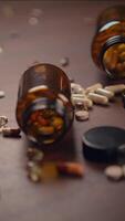 A Diverse Variety of Various Assorted Herbal Supplements and Pills Laid Out on a Table Surface video