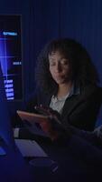 A Professional Female Presenter Excelling Within a Modern and Dynamic Digital Workspace video