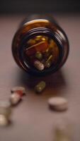 A Variety of Assorted Vitamins and Supplements Presented in a Bottle for Your Health Needs video