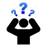 man with a question mark over his head icon. illustration vector