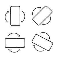 turn the phone, rotate the device with the arrows. illustration vector