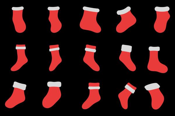 Festive Christmas Stocking Illustration Set