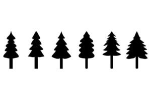 Silhouette Graphic of Christmas Tree Icons vector