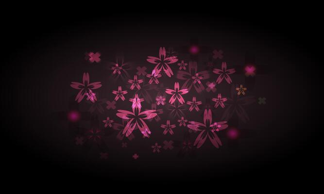 Abstract pink flowers on a dark background